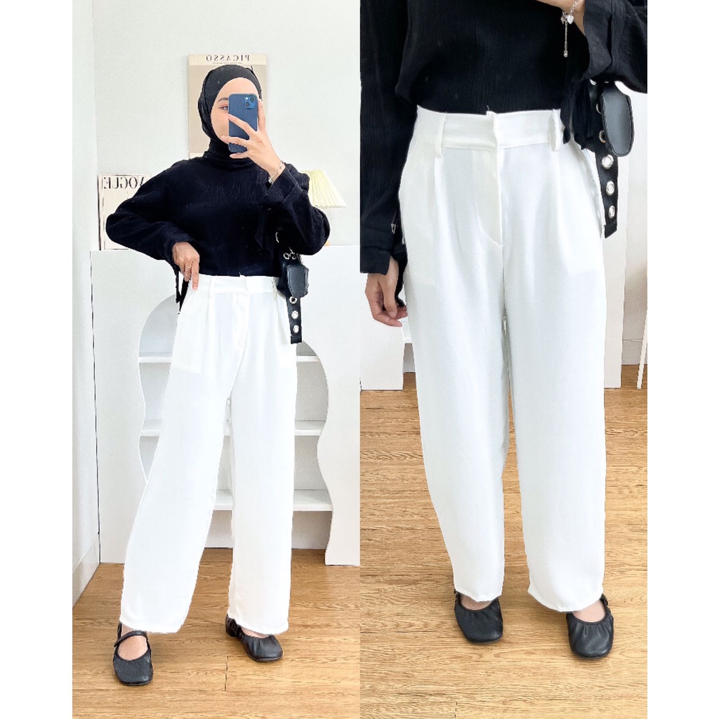 1KG MUAT 4PCS | ASOKA TROUSERS LOOSE PANTS WANITA HITS FASHION WANITA KOREAN STYLE OOTD SELEBGRAM TERMURAH