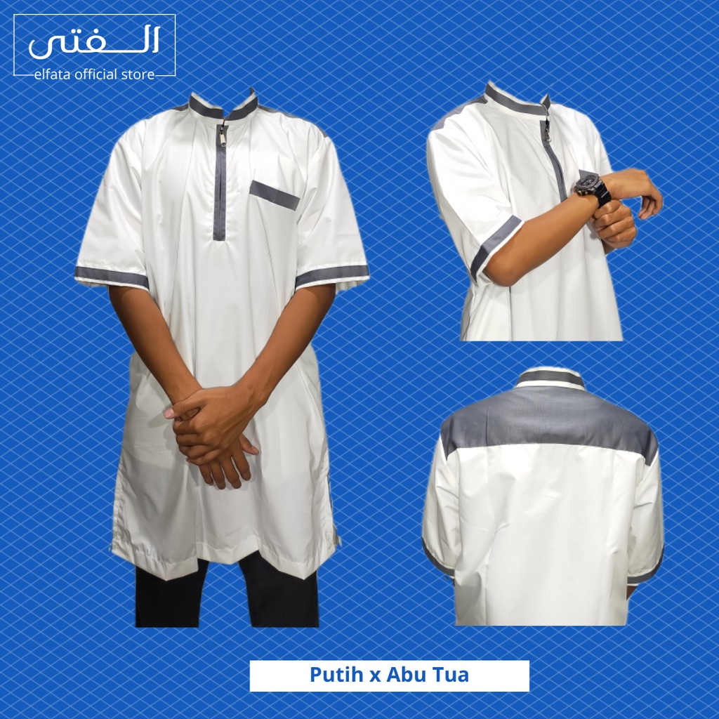 GAMIS LENGAN PENDEK DEWASA GAMIS BAJU SHOLAT PRIA POLOS DAN VARIASI – GAMIS KATUN MINYAK