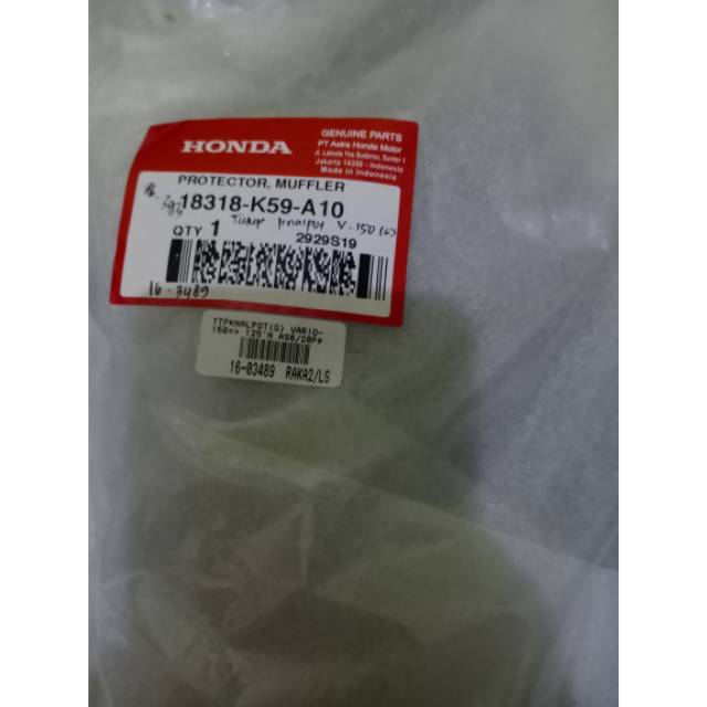 Tutup knalpot Vario 125 Led /Vario 150 AHM