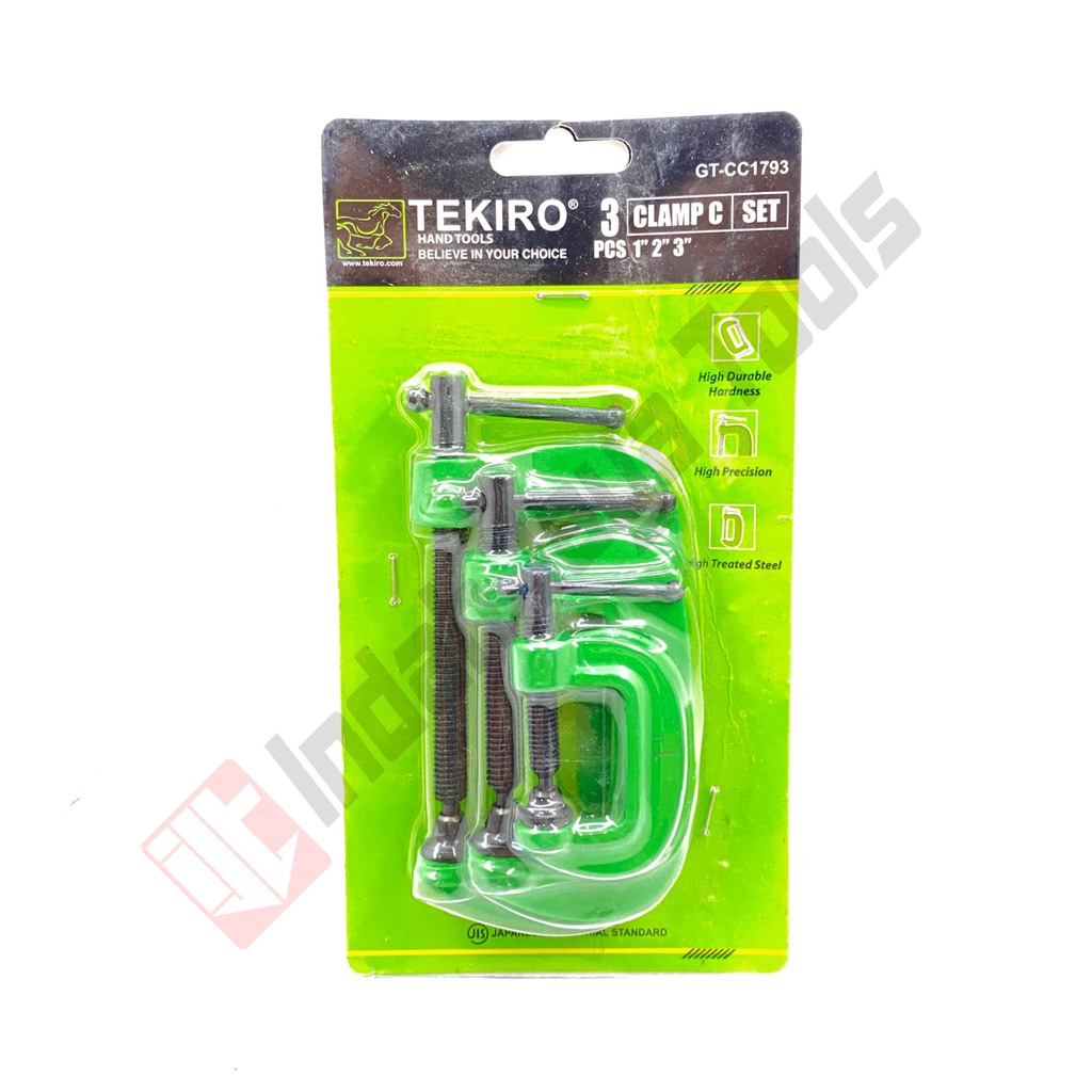 TEKIRO GT-CC1793 Klem C Set 3 Pcs - Catok Clamp 1 2 3 Inch