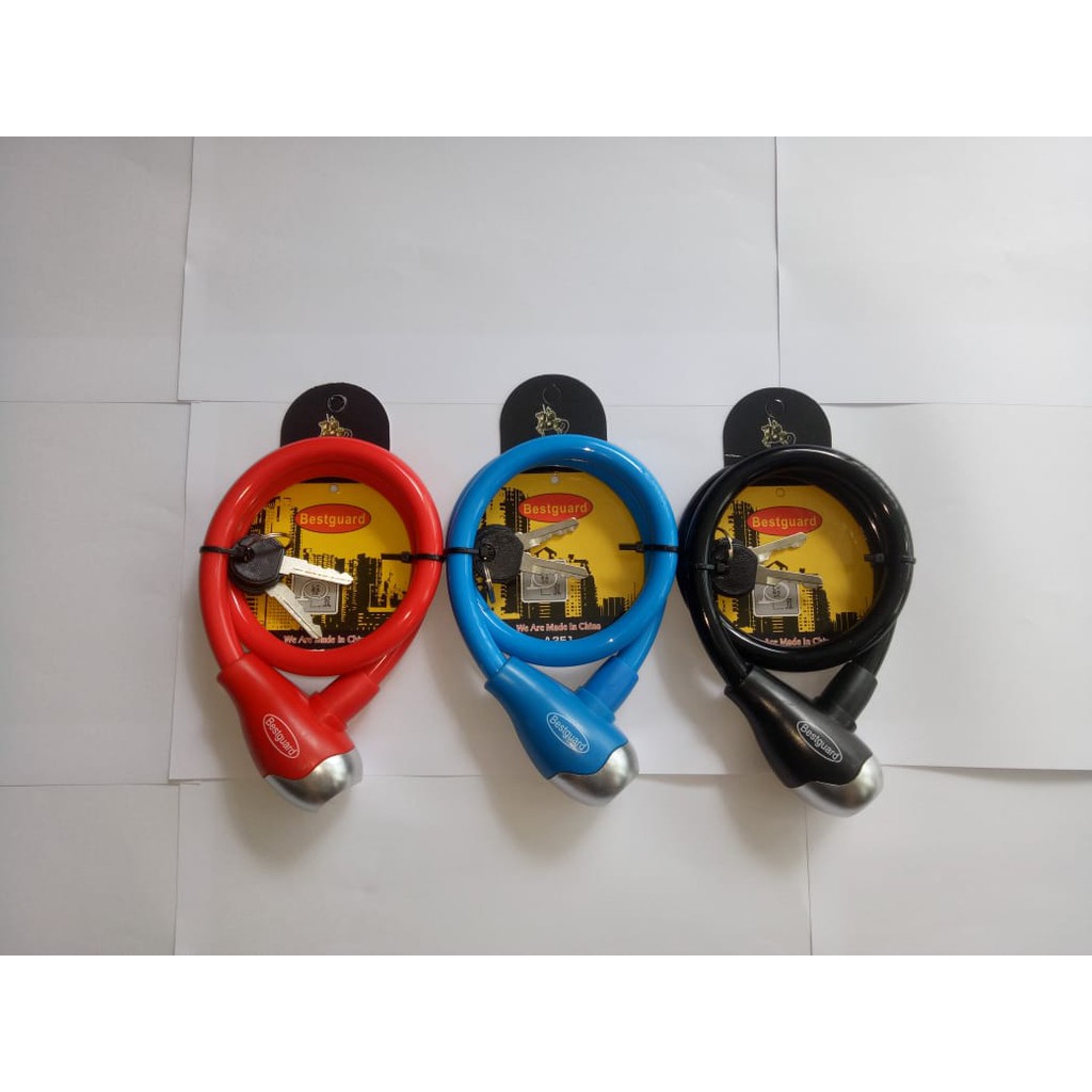 MURAH Gembok Sepeda Cable Lock Kunci Kabel Pengaman Motor Helm Pentol Baja Karet Kawat Ban Anti Maling Gembok Kunci Pengaman Rantai Sepeda Motor Helm Pagar Rumah Kabel