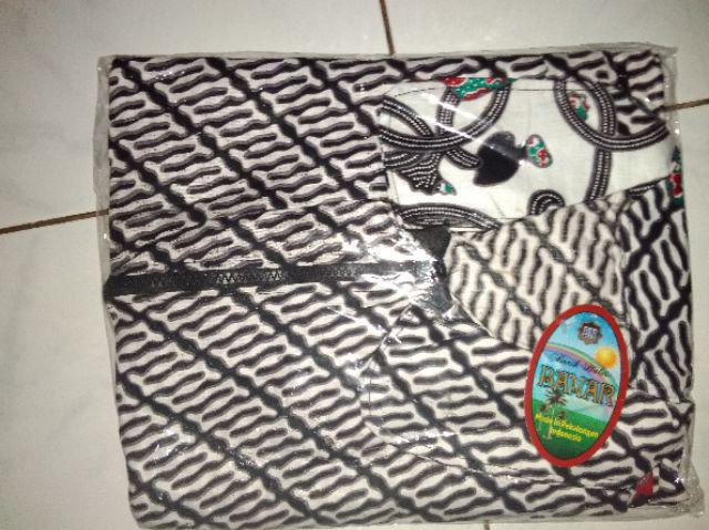 Maxi Cardi Morena Batik Wanita Panjang Syari Abu Cokelat Premium Kondangan