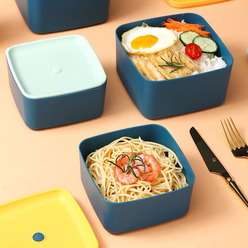 Lunch Box 2pcs Set PP Jerami Gandum With Kotak Makan BPA Free Kotak Makan Persegi  VS-94// LUNCH BOX SET JERAMI