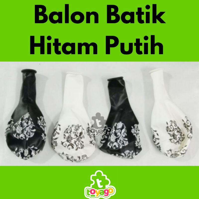 Balon batik Hitam putih isi +-100 pcs grosir murah