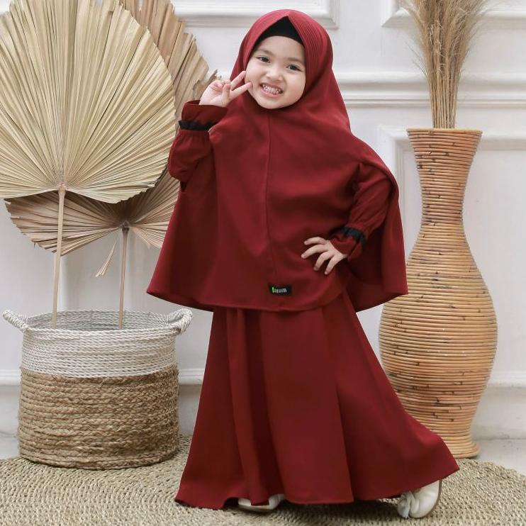 Terbaru.. Gamis anak khadijah Set by Luthfia Kids