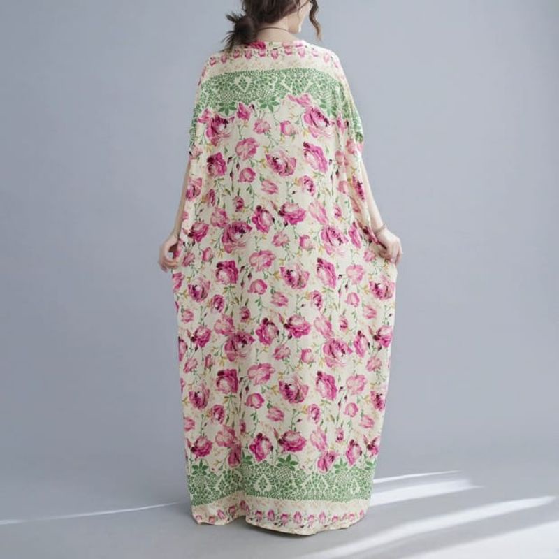 MDLV ~ 91009# Homewear Maxi Dress Maxi Flower Bigsize Dress Oversize Fashion Import