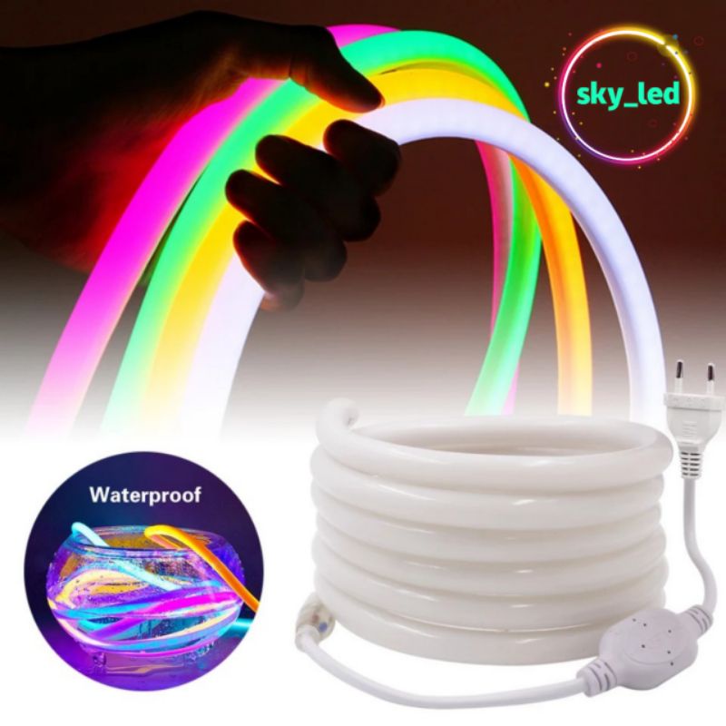 LAMPU STRIP LED NEON FLEXIBLE 360 BULAT NEON STRIP UNTUK RUMAH LUAR /NEON FLEX (360derajat)