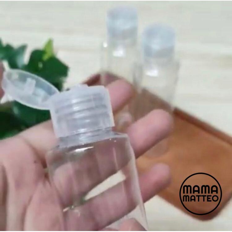 Botol Fliptop Pump Kosong Travel Size 30ml 60ml 100ml / Isi Ulang Refill Shampoo Sabun Toner