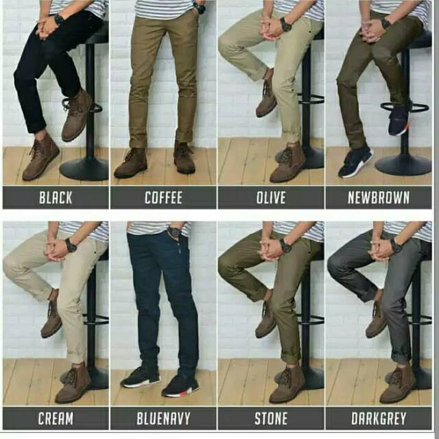 [TERLARIS] CELANA PANJANG PRIA ORIGINAL Chino Premium Distro KERJAHARIAN Slimfit UNISEX Santai Casual Formal Kualitas Bahan Katun Adem Premium Full Aksesories Cowok Pensil - Krem(Cream)/Abu(Grey)/Hitam(Black) Santai Liburan Cowok nongkrong main jalan