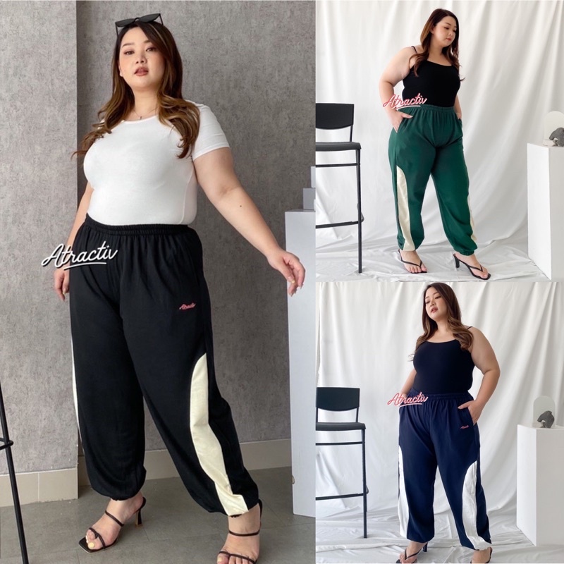 ATRACTIV Celana Training Jumbo Wanita Celana Olahraga Jumbo Celana Training Jogger Jumbo Celana Jogger Jumbo Wanita-1