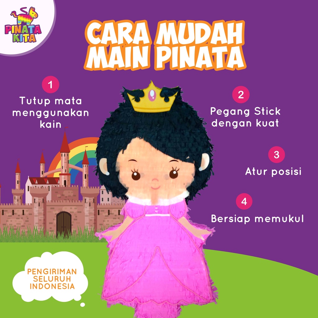 pinata princess / pinata putri kerajaan / pinata putri / pinata ratu / pinata tarik / pinata custom 