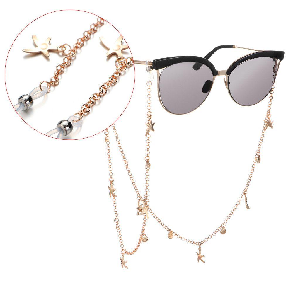 R-flower Sunglasses Chains Fashion Wanita Stainless Steel Kacamata Kalung Lanyard Kacamata