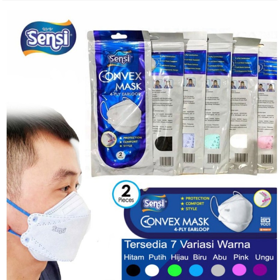 Sensi Convex Masker isi 2 pc Sachet Original Pabrik (BUKAN REPACK)