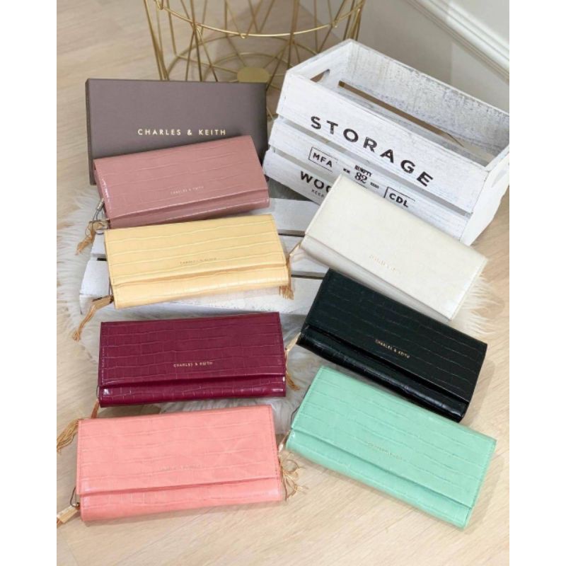 12.12  SALE | CK croc effect tassel long wallet