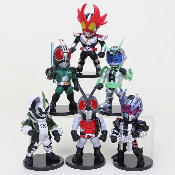 JK -  ACTION FIGURE KAMEN RIDER RX SET ISI 6 MAINAN HIASAN PAJANGAN HOBI