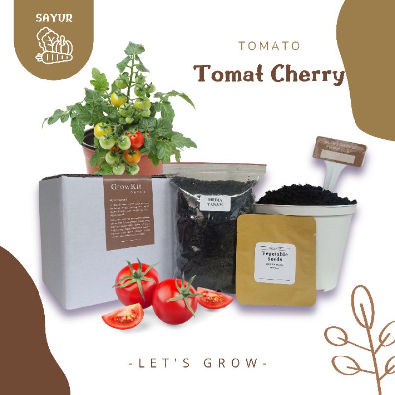 Tomat Cherry Grow Kit Sayuran Planter Kit Paket Berkebun