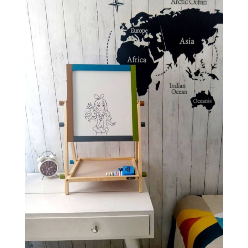 

Kado Earth tone Drawingboard 2 in 1 Magnetik ( Papan Tulis dua sisi) ready stock