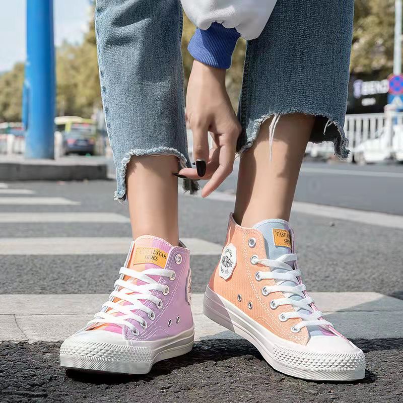 Kano style Sepatu Wanita Sneakers cewek sepatu kanvas wanita Bisa Berubah Warna Saat Terkena Cahaya