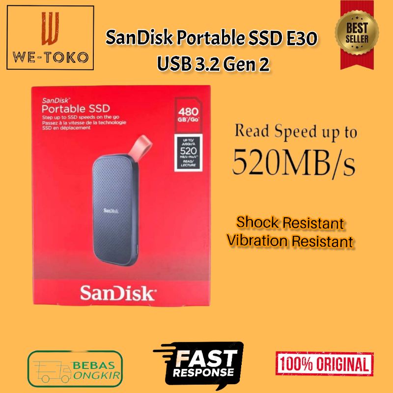ssd external sandisk extreme portable storage   sandisk ssd portable eksternal   480gb 500gb 1tb 2tb