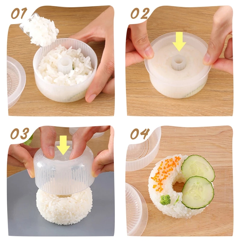 DIY Sushi Donut Rice Ball Mold / Sushi Maker Press Mold Creative Baby Rice Modeling  Food Mold  / Sushi Mold Kitchen Cooking Accessories