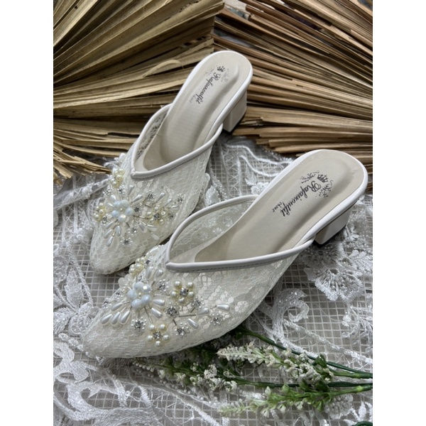 sepatu Rafaizoutfit sepatu wanita sepatu wedding amena broken white 5cm tahu