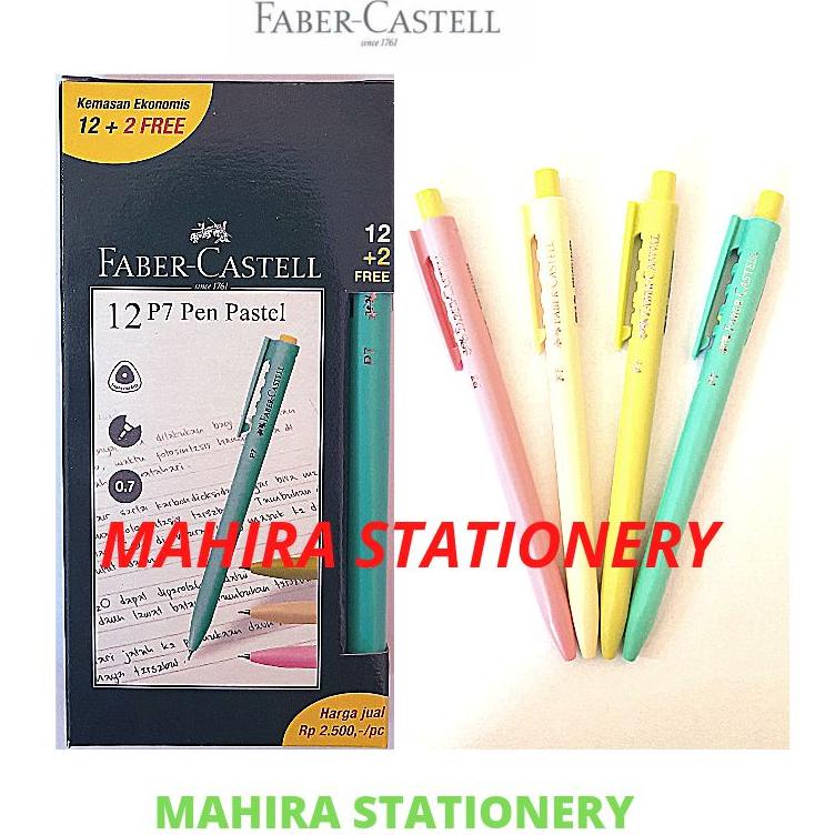 

⸨PoP ♝⸩ Faber-Castell Pulpen/Ballpoint P7 Pastels black Ink (12+2 pcs) //Ada.Promo