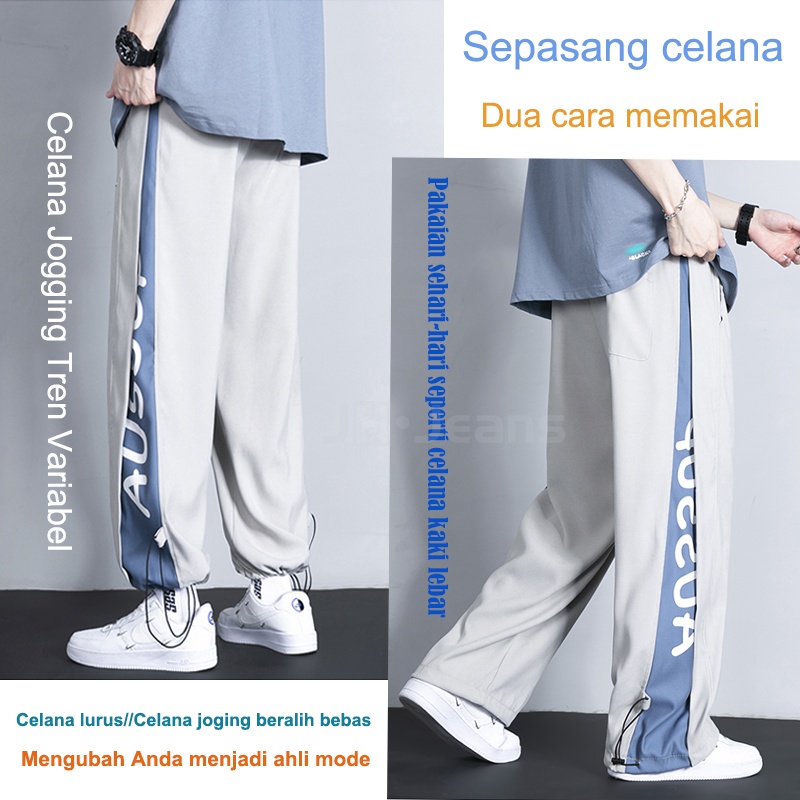 Celana Kasual Pria Korea All-Match Longgar Kaki Lebar Hip-Hop Celana Jogging Celana Versi Korea dari Tren In Celana Lurus Celana Pria Dewasa long cargo pants pria celana jogger celana oversize celana olahraga2023