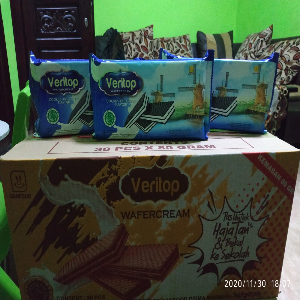 

Veritop wafer kartonan isi 80gr x30pcs