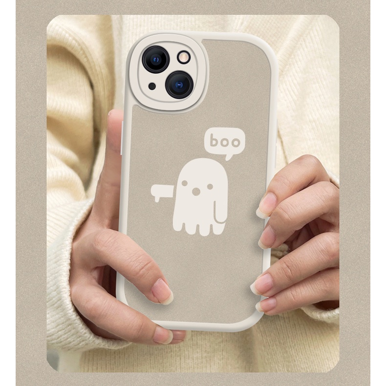Soft Case Motif Hantu Untuk iPhone 6 7 8 Plus X XR Xs 11 Pro Max 14 / 13 / 12 / 11 Pro Max