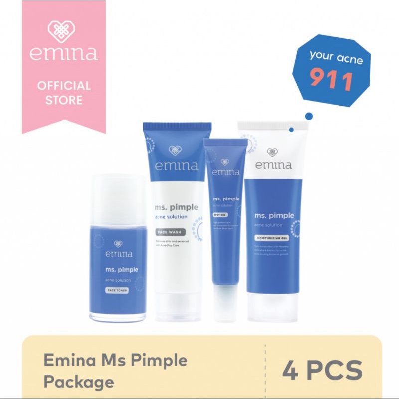 PAKET Emina Ms Pimple paket jerawat 4in1