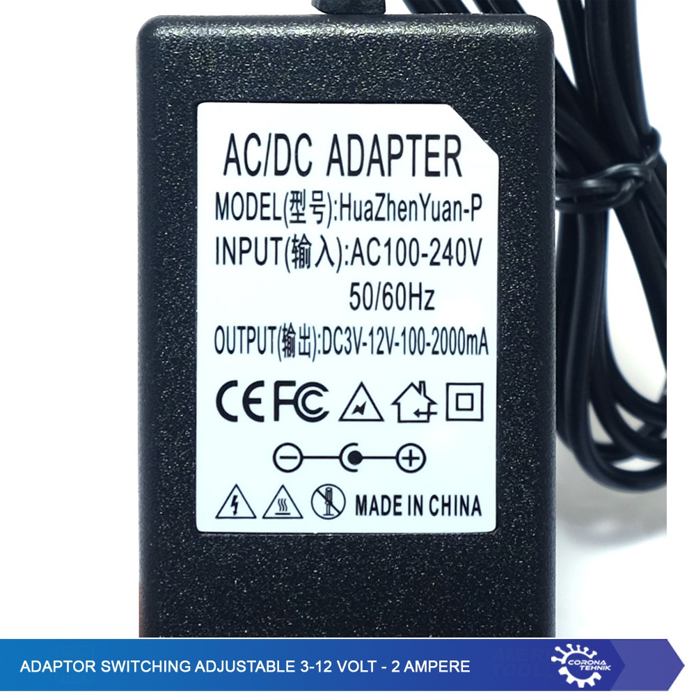 Adaptor Switching Adjustable 3-12 Volt - 2 Ampere