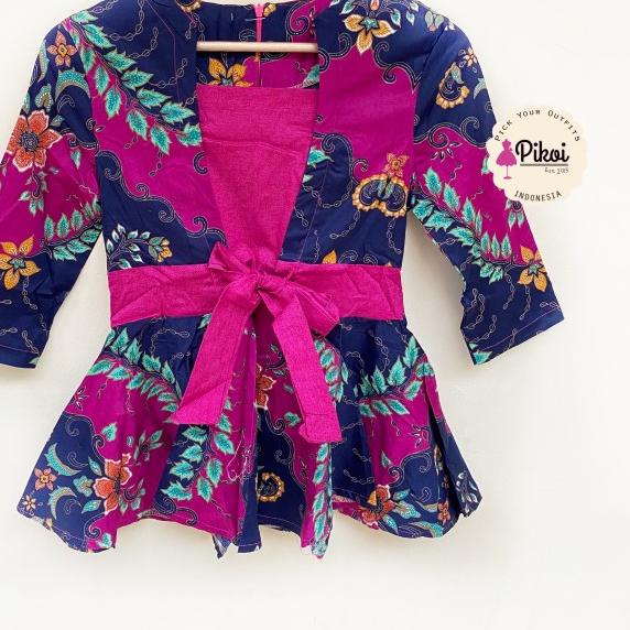 ❄ Baju Batik / Batik Wanita Modern 7/8 / atasan peplum / kantor / kerja - PINK-2320 ✷