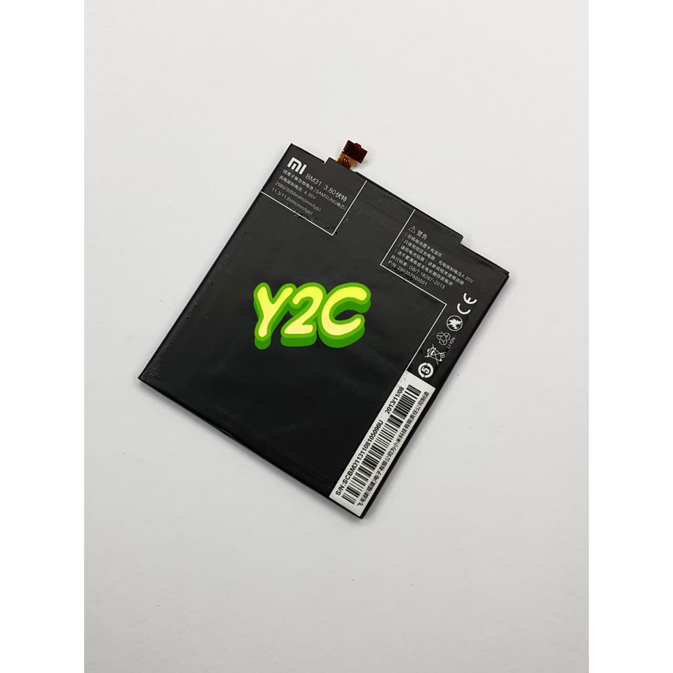 BATERAI ORIGINAL OEM XIAOMI BM31 / XIAOMI MI 3 / MI3 / BATRE / BATERE / BATRAI / BATREI / BATU