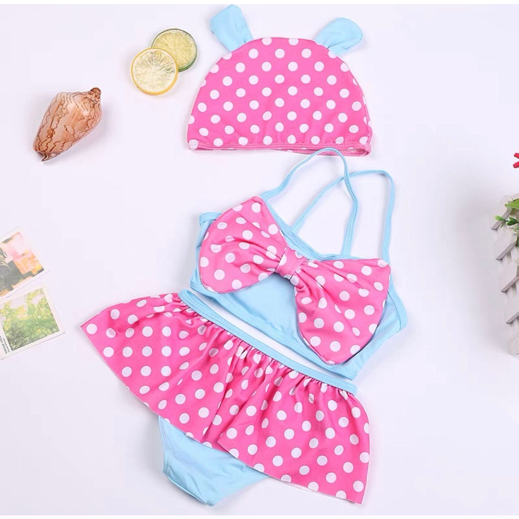 PAKAIAN BAJU RENANG MICKEY MINNIE PINEAPPLE NENAS BIKINI SET SWIMSUIT ANAK BAYI BALITA IMPOR