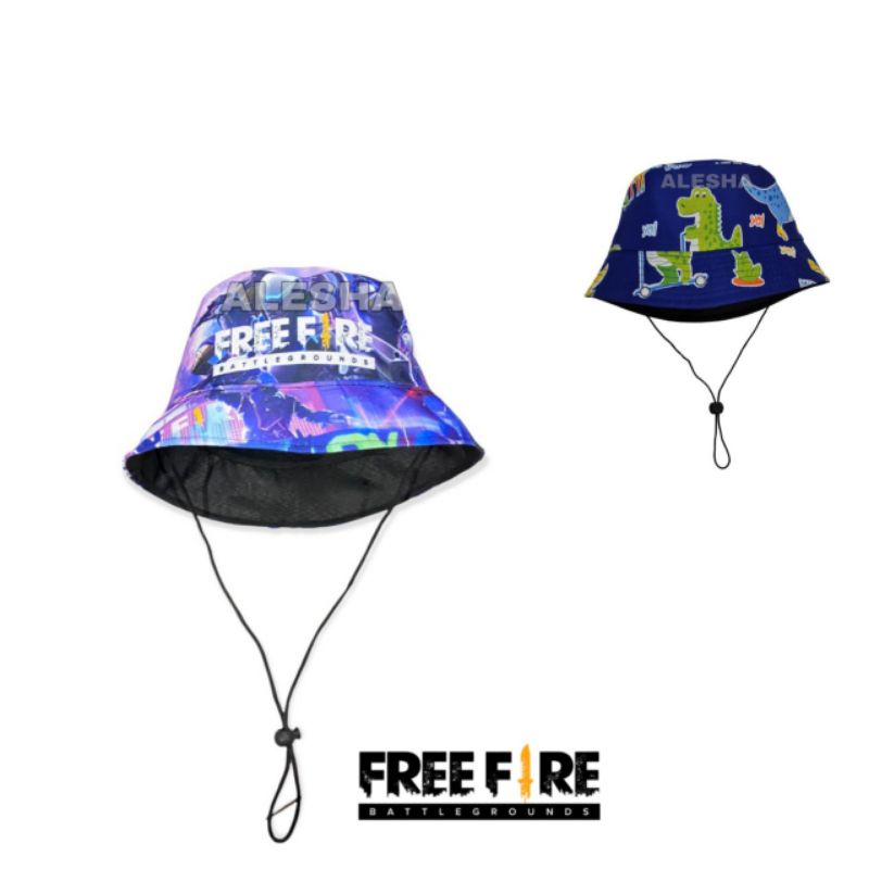 Topi Buket Anak Laki-laki free fire/ Perempuan Gambar Game Freefire / Topi Buket Free fire