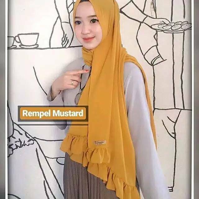 Hijab Pasmina Lyra Ruffle Rempel diamond Pashmina Shabyan Jumbo