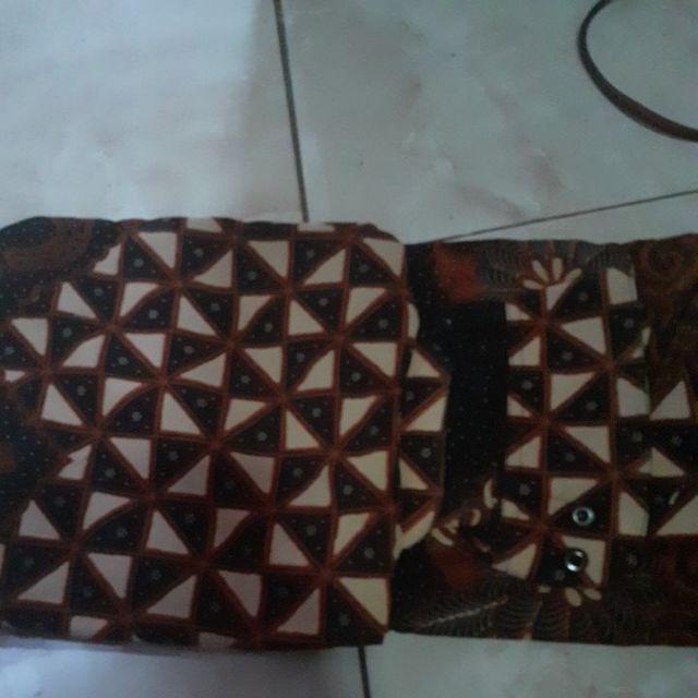 Kemeja Batik Pria Lengan Panjang Batik Size M L Xl Xxl  Bswart Hrb026 Kenongo Hem Panjang Padi