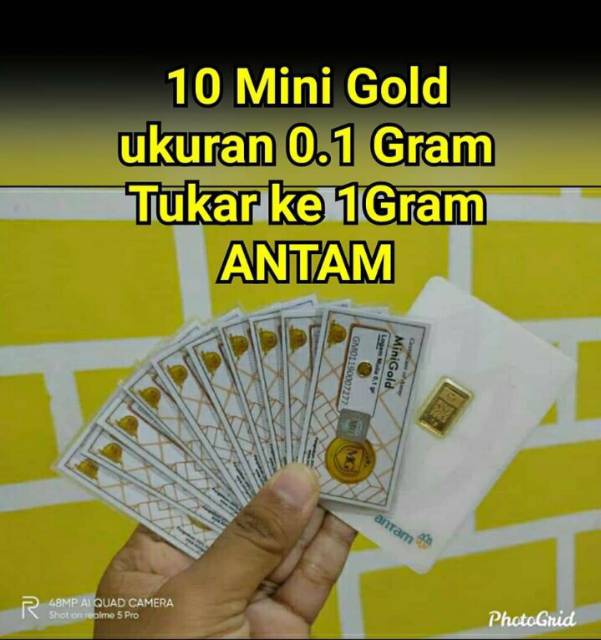 Mini Gold 0,1 Gr (berkadar 99,9 % bersertifikat)