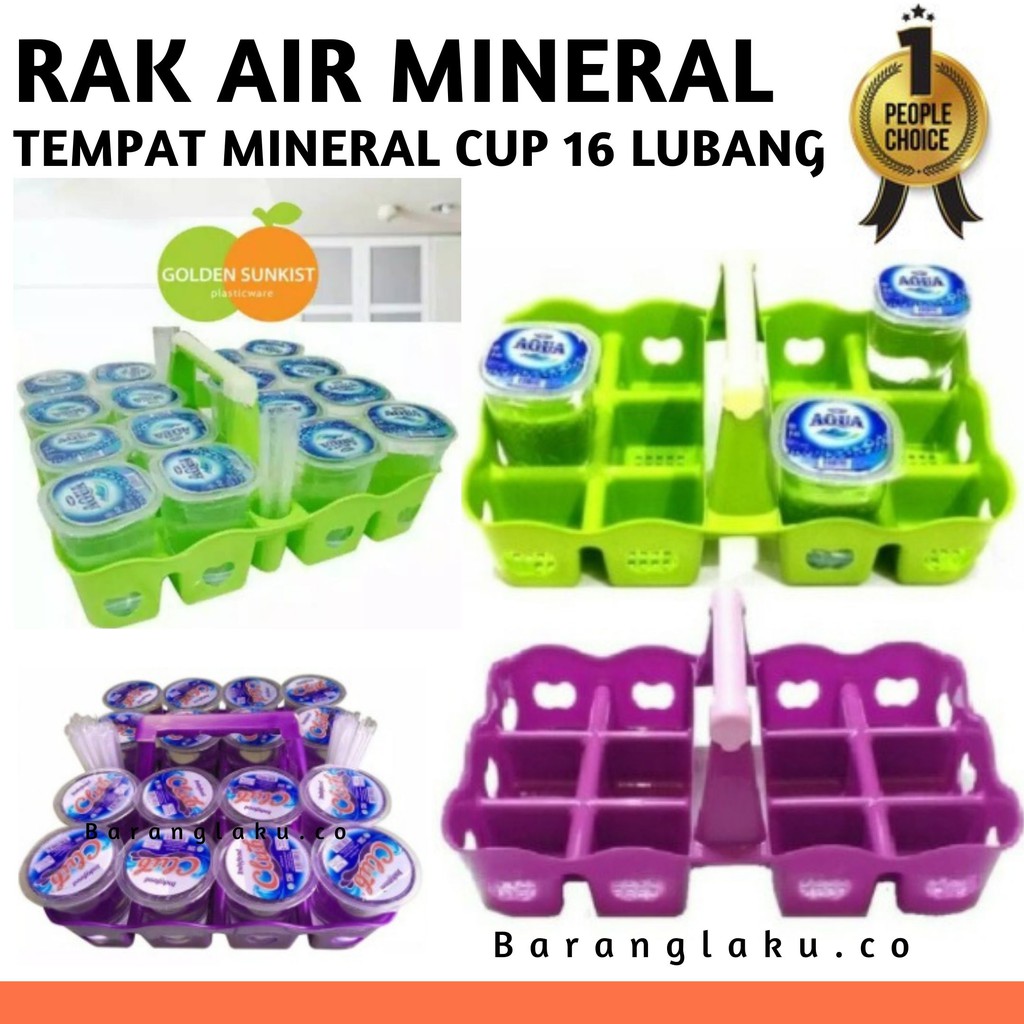 RAK AQUA GELAS 16 LUBANG GOLDEN SUNKIST/ TEMPAT AQUA GELAS PLASTIK MINUMAN GELAS  IYN-015ST
