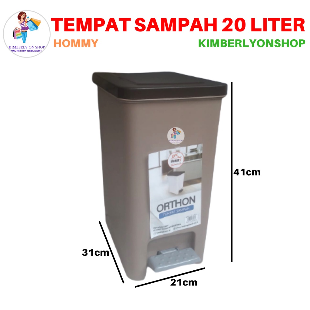 Tempat Sampah 20 Liter Dustbin Orthon 7580 Hommy