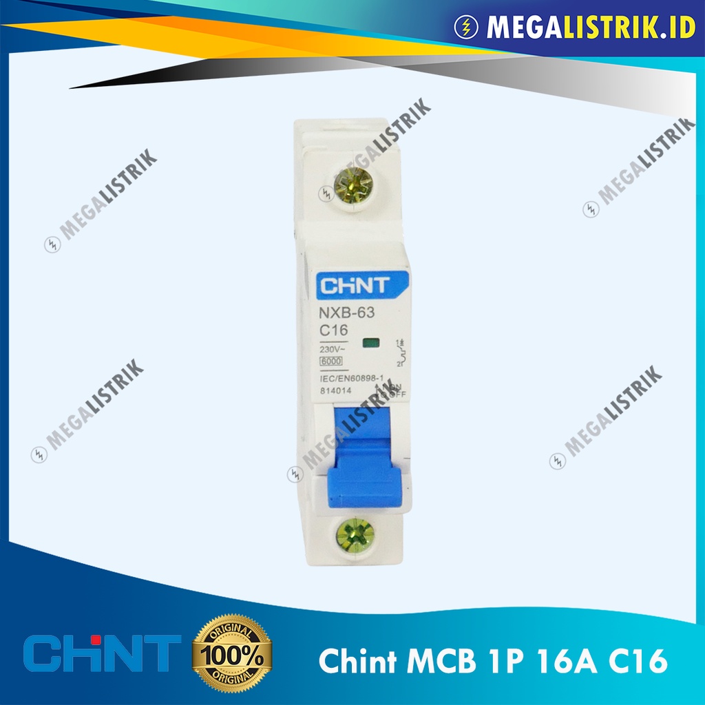 CHINT MCB 1P 16A / 1 PHASE 16 AMPERE / 16 A 6KA SNI NXB-63 C16