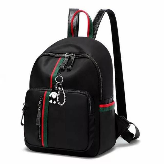 Tas Ransel Anti Air Backpack Wanita Hitam Motif Likethis Korea Kuliah Sekolah Kerja TA126B5 STEIN