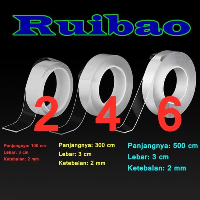 

Reuseable Nano Double Side Tape Selotip Dua Sisi Perekat Super AA1 - 2