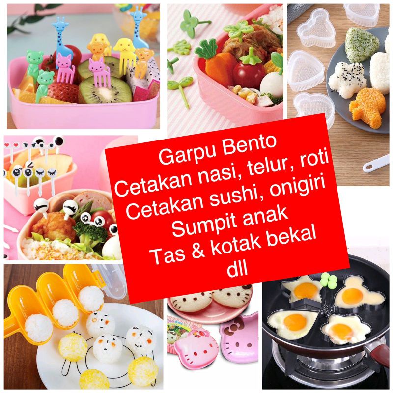 10 garpu tusukan bento buah, karakter Bekal Makan Sekolah Cetakan Sushi onigiri Bento Cetakan Nasi bola muffin silikon Roti Telur NORI TABUR GULUNG Sushi Roll Mate susi Sumpit Sendok Tas Bekal LUNCH BAG Food Drawing HIASAN MAKAN HIAS MAKAN ANAK