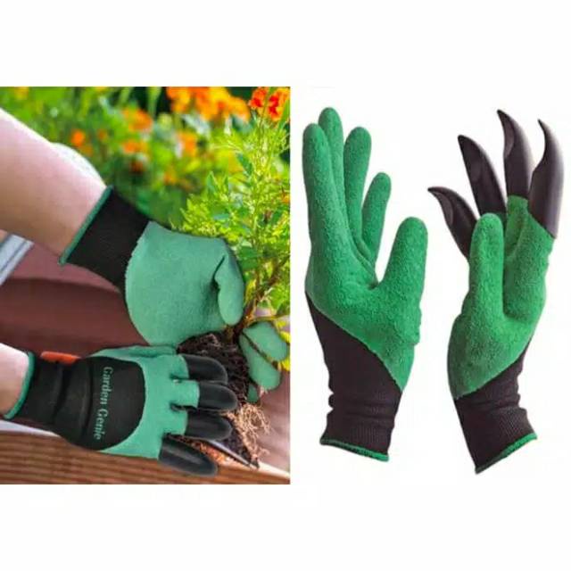 COD ✅ Sarung Tangan Kebun Genie Garden Glove Cakar Tanah Taman Murah