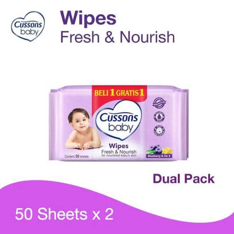 Tisu Basah Cussons Buy 1 Get 1 (Kemasan Banded) Cussons Baby Wipes tisu basah cusson Tisu basah mitu beli 1 gratis 1 band Ce cm B B ed sepasang isi 2 tissue basah cussons hijau cussons ungu naturally refreshing fresh &amp; nourish blueblueberry / cucumber