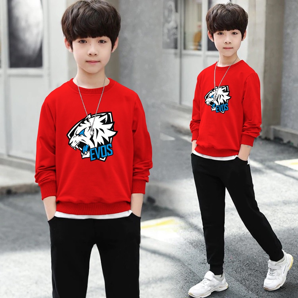 Switer Evos Gaming / Sweater Anak Laki-laki /  Sweeter Gaming Bahan Babyterry / FLAVA_STORE