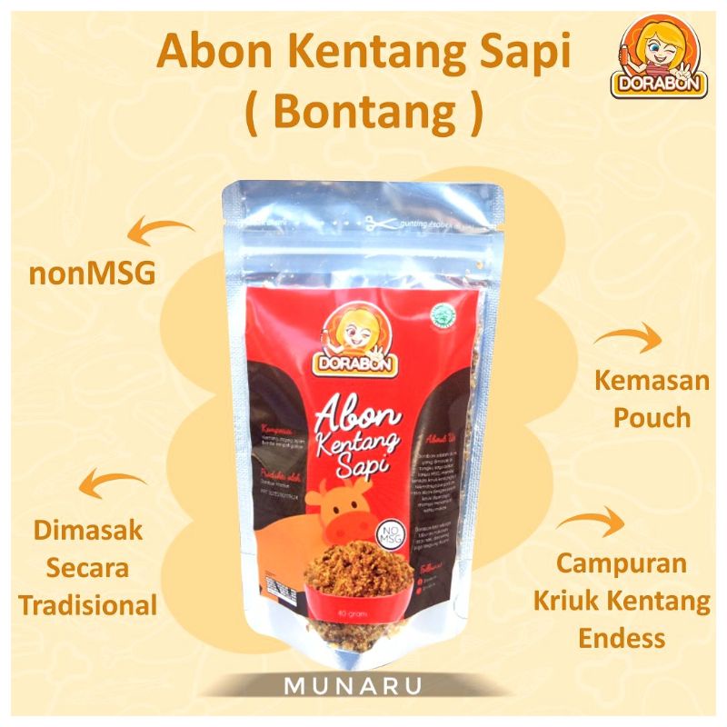 

[ Terlaris ] ABON SAPI KRIUK DORABON Halal Non MSG Tanpa Pengawet