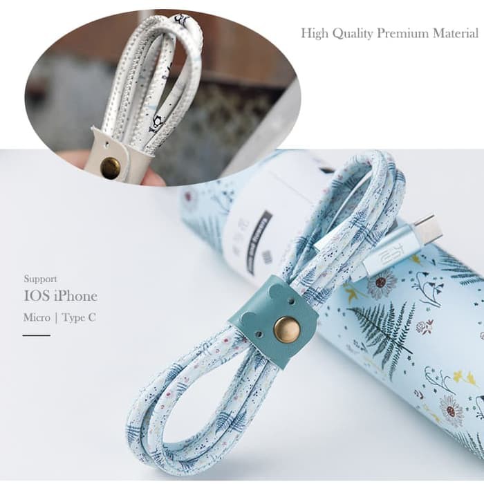 Kable Data iPhone Android IOS Micro Fast Charging Cable Korea Motif