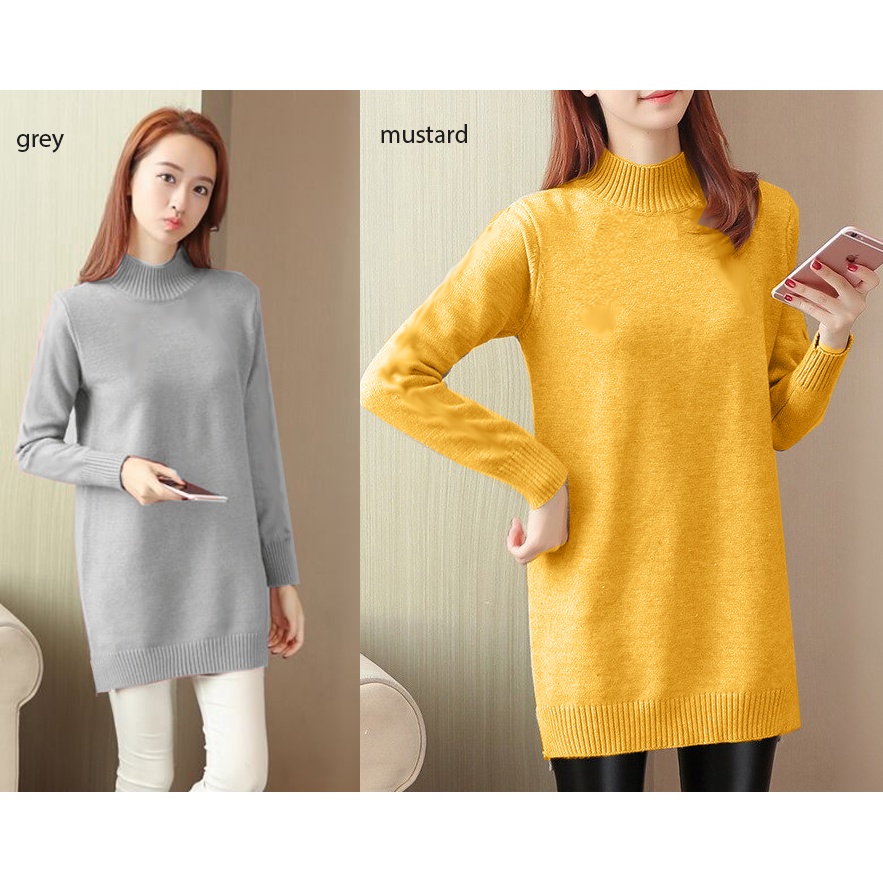 (O-002) Blouse lengan panjang knit blouse rajut wanita big size